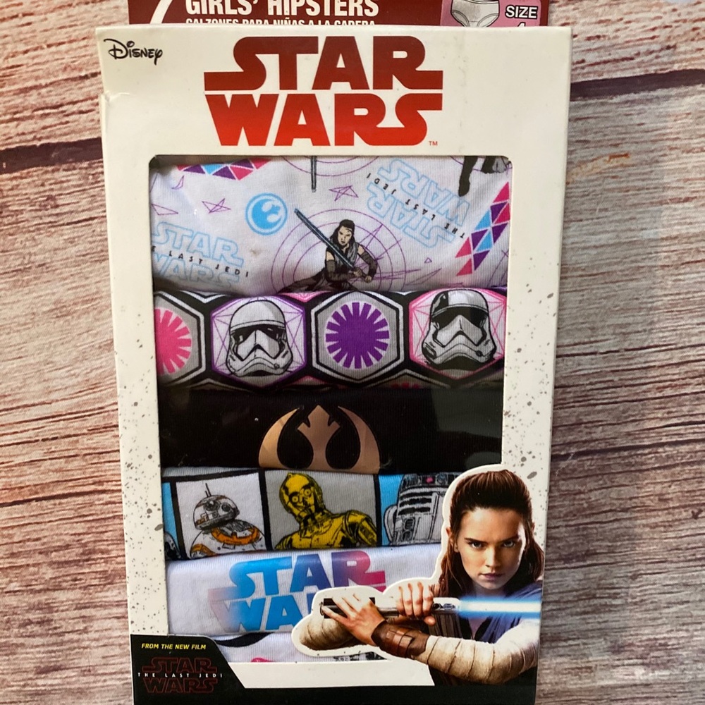 NWT 7 PACKs GIRLS STAR WARS PANTIES SIZE 4